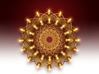 Golden Diwali Mandala