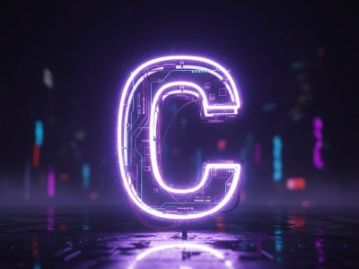 Neon Letter C