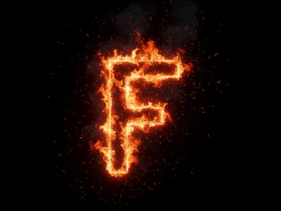 Fire Letter F