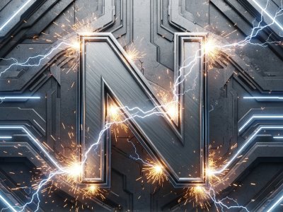 Metallic Letter N