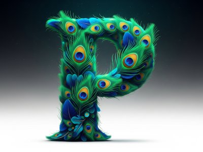 Peacock Letter P