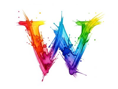 Watercolor Letter W