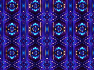 Neon Geometric Hexagon Pattern