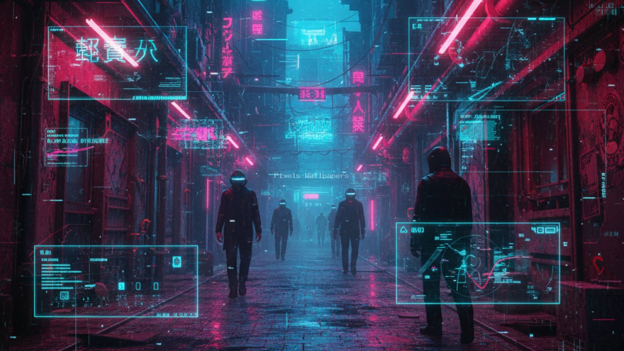 Preview of Cyberpunk Dystopian Alleyway