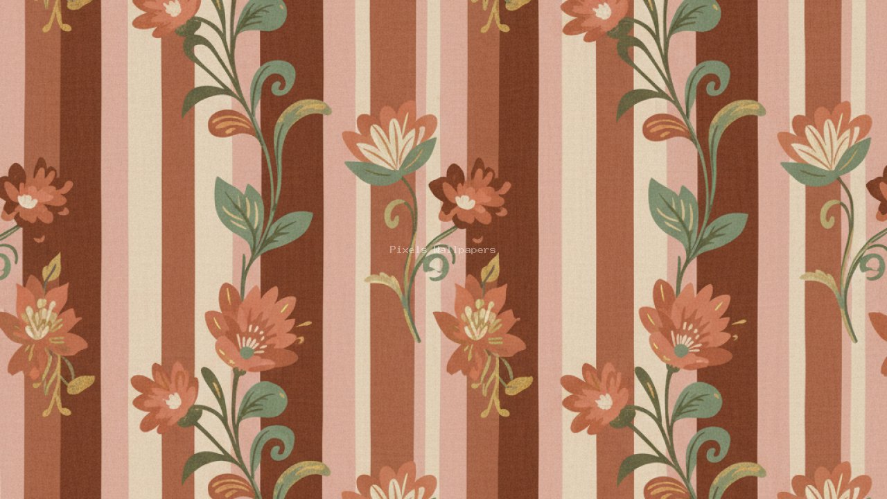 Preview of Striped Pattern with Floral Accents