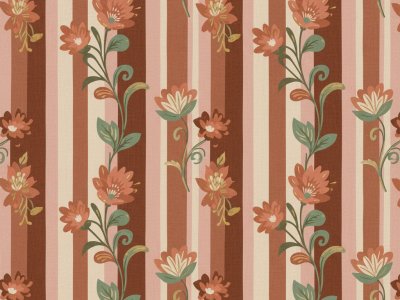 Striped Pattern with Floral Accents